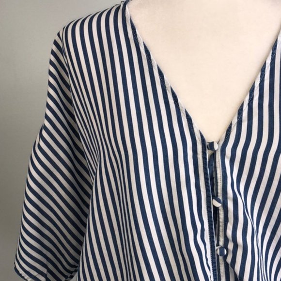 PAIGE Striped Tie Front Baylee Top - Picture 6 of 10